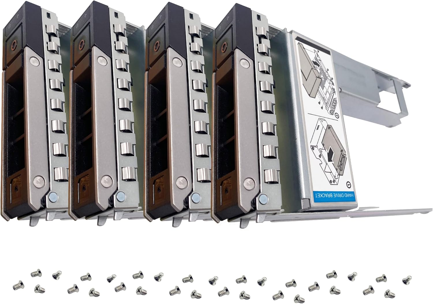 BestParts 4-Pack 2.5 to 3.5 Hard Drive SSD HDD Adapter Caddy replacement for Dell PowerEdge Gen16/15/14 R760 R7625 R660 R650 T560 R750 R7515 T550 R650 T550 R450 R740 R640 R540 R440 Precision 7920 Rack