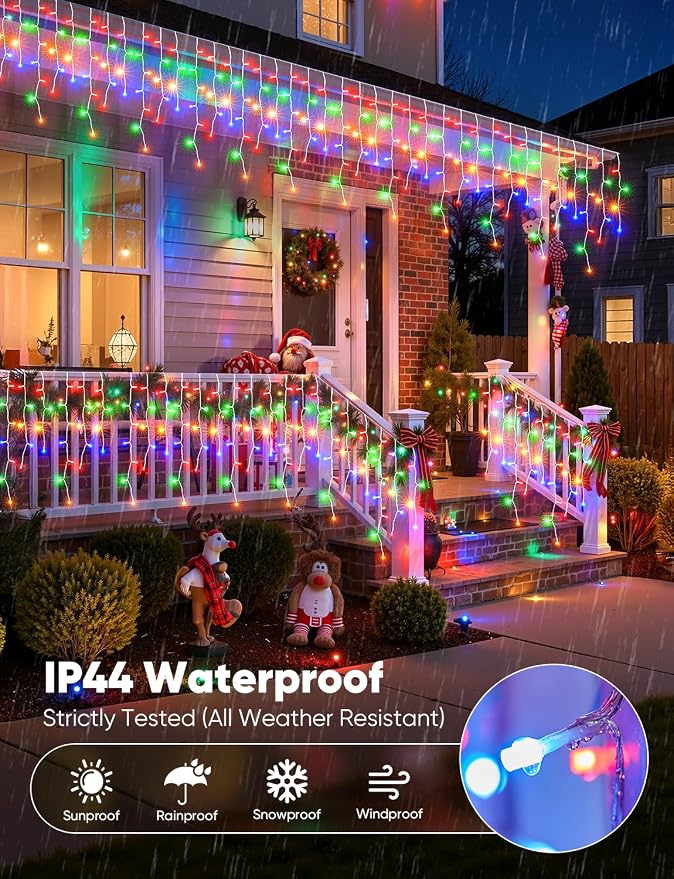 Luces de Cascada LED Multicolor 40 ft para Exteriores miniatura 3