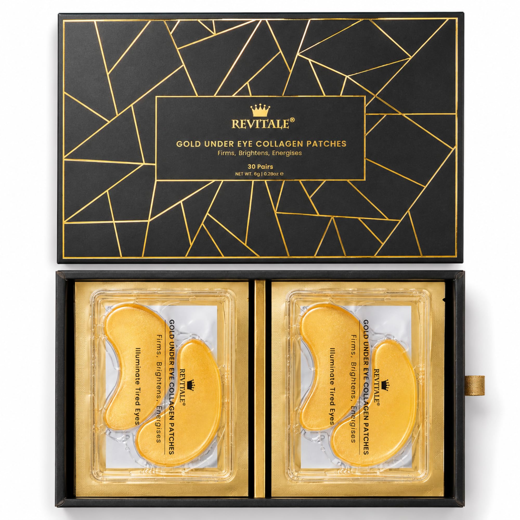 Revitale 24k Gold Under Eye Collagen Patches (Packets - 30 Pairs)