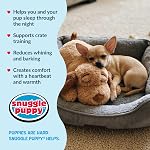 Snuggle Puppy Junior, Heartbeat Puppy Toy for Small Breeds, Smaller Plush Dog Toy with Real-Feel Pulse, Designed for Crate Use and Early Routines - Biscuit