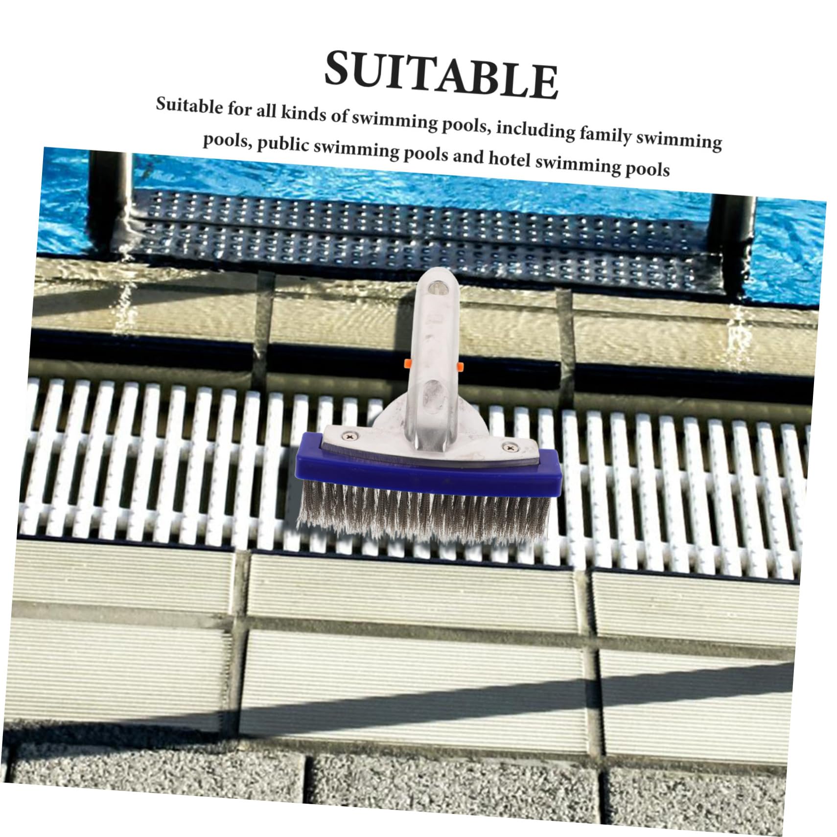 Spazzola Per Piscina Con Manico Setole Acciaio Utensile Robusto Per Pulizia Di Pareti e Fondale Della Piscina Accessorio Indispensabile
