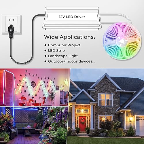 Miniatura 5 de Fuente de alimentación LED de 12 V, 30 W, IP67 impermeable 12 V LED controlador transformador adaptador 110 V CA a 12 V CC salida de bajo voltaje