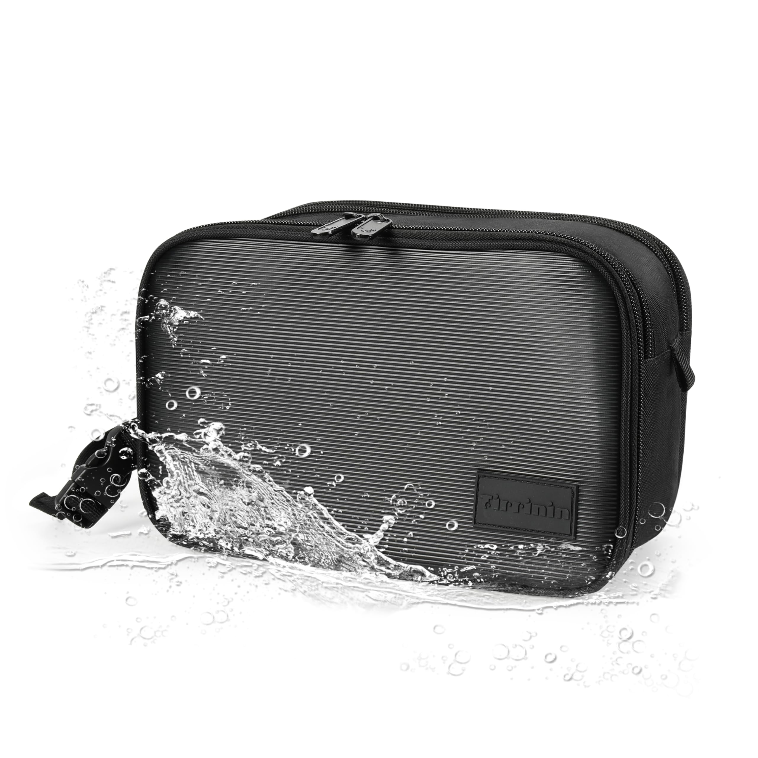 Kato Tirrinia Unisex Black Large Toiletry Bag For Men, Portable Travel Wash Bag, Water-Resistant Shaving Kit For Shower, Cosmetic Bag For Women, Wet And Dry Separation Dopp Kit Bathroom Gym Travelling (Black)