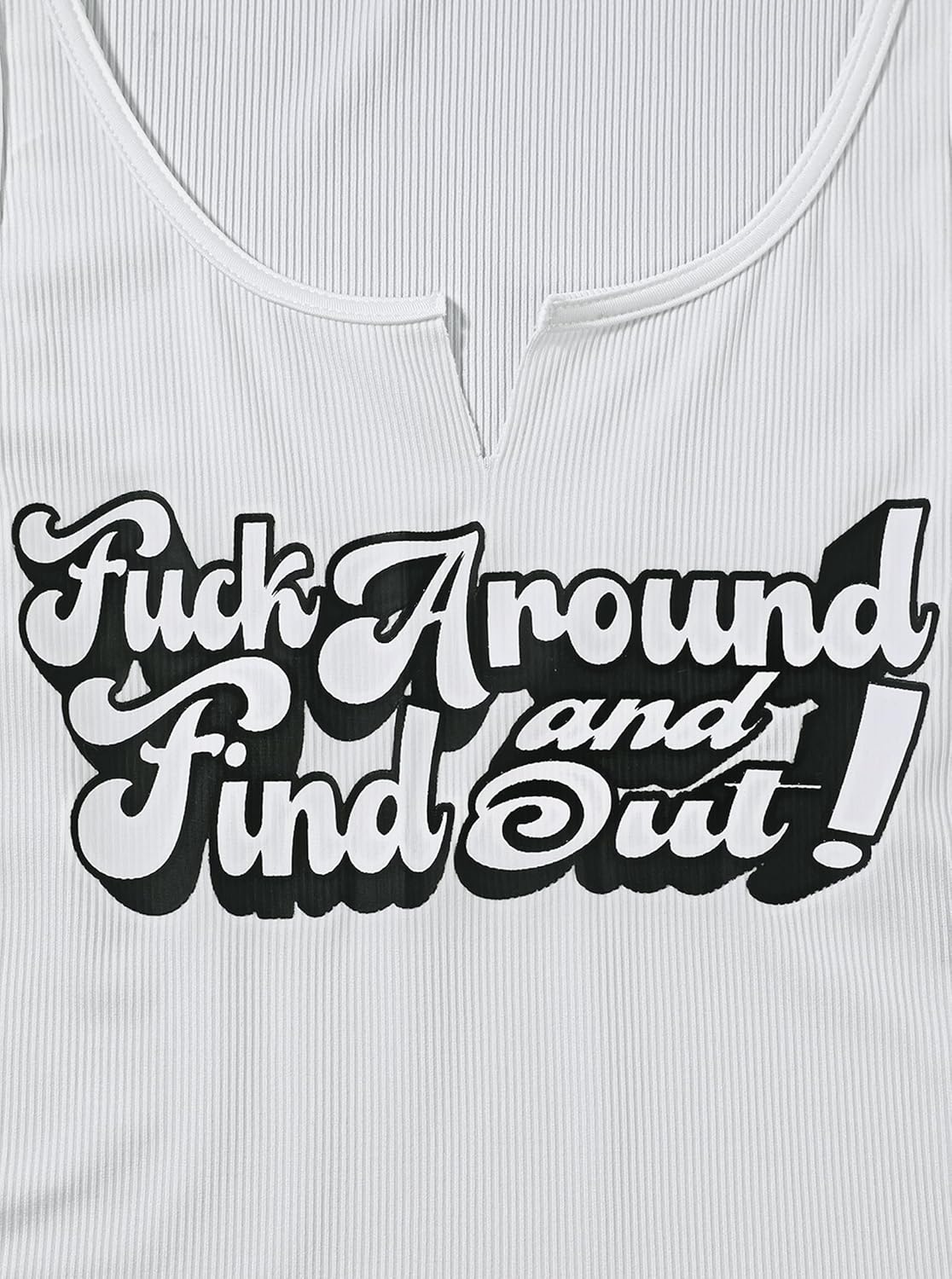 LovelyWholesale Graphic Crop Tops for Women Cropped Tank Tops V Neck Ribbed Shirts - Image 5