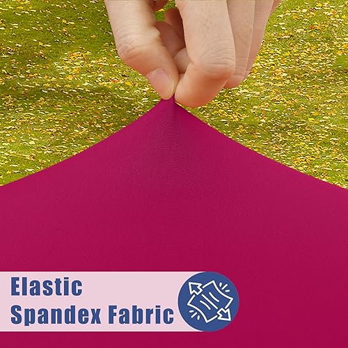 Miniatura 11 de Paquete de 4 manteles rectangulares de elastano de 6 pies, elásticos y ajustables para pícnic, elásticos y lavables para exteriores, campamentos