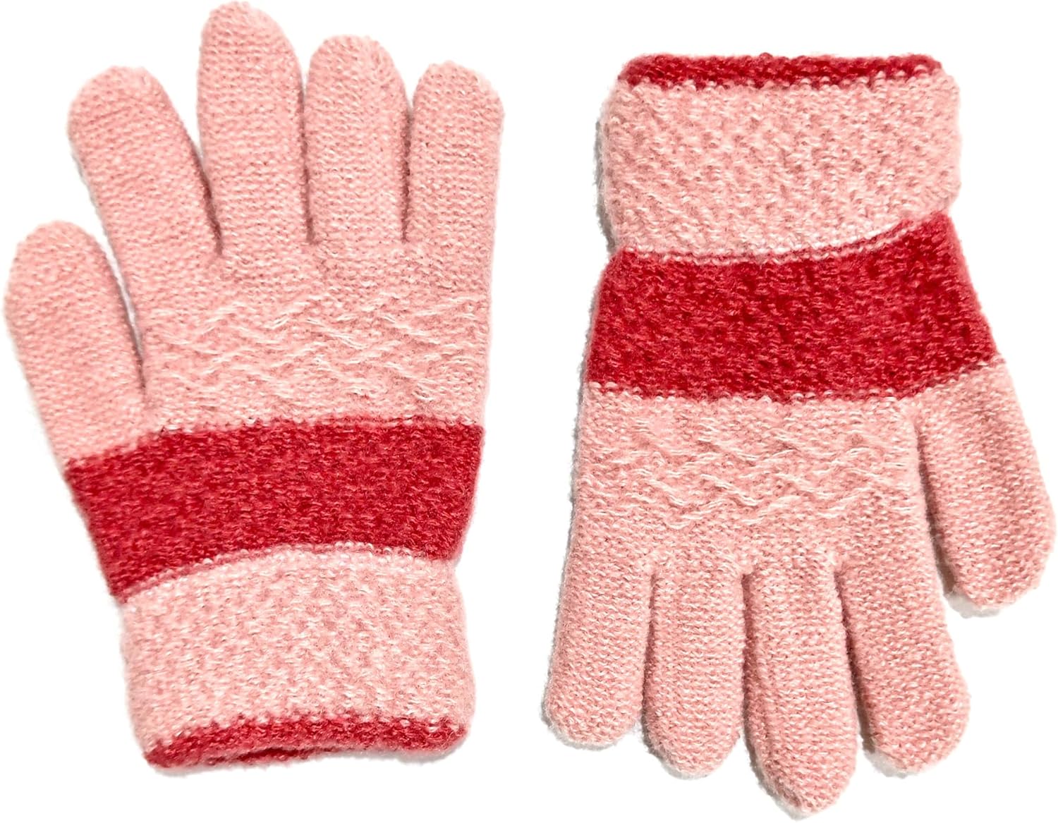 AIMI 3 Pairs Kids Winter Knit Gloves Stretchy Full Finger Fluffy Warm Mittens for Children Toddler Girls 5-10 Years - Image 4