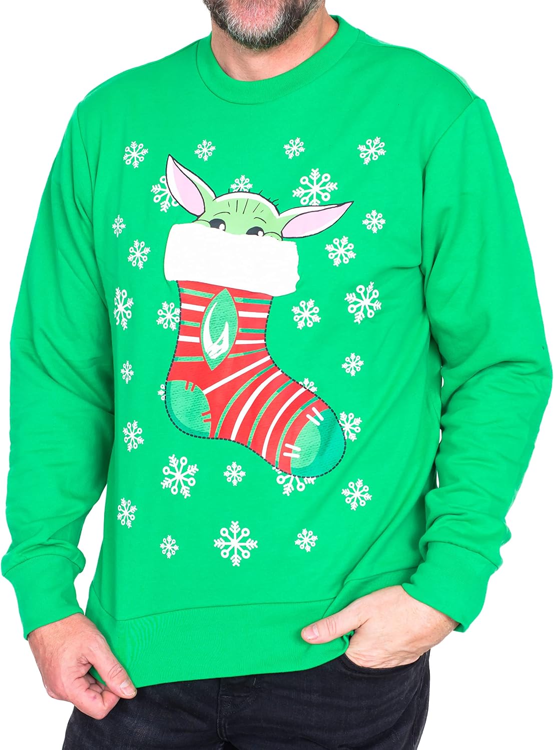 Star Wars The Mandalorian Baby Yoda Stocking Ugly Christmas Sweater