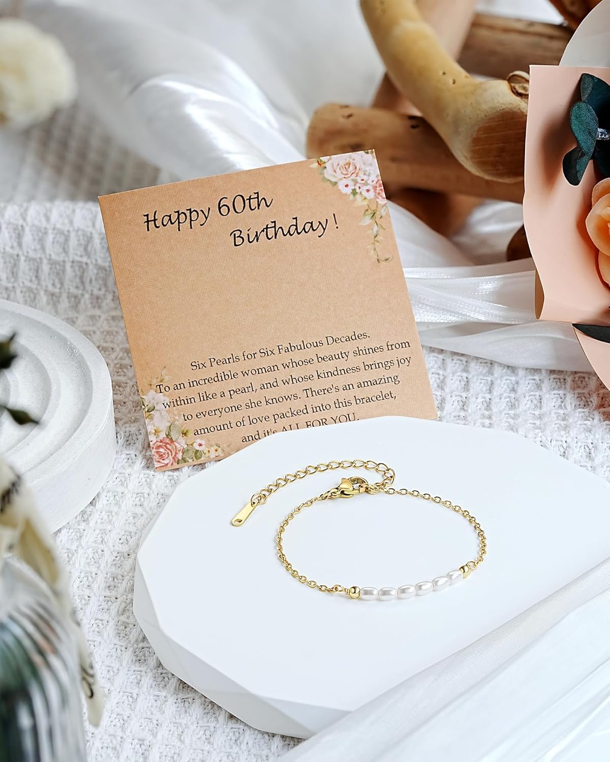 Tarsus Birthday Gifts for Women, Beautiful Pearls Precious Memories, Birthday Bracelet for 30th 40th 50th 60th Women, Birthday Gifts Ideas for Friend Sister Mom Grandma Aunt... - Image 6