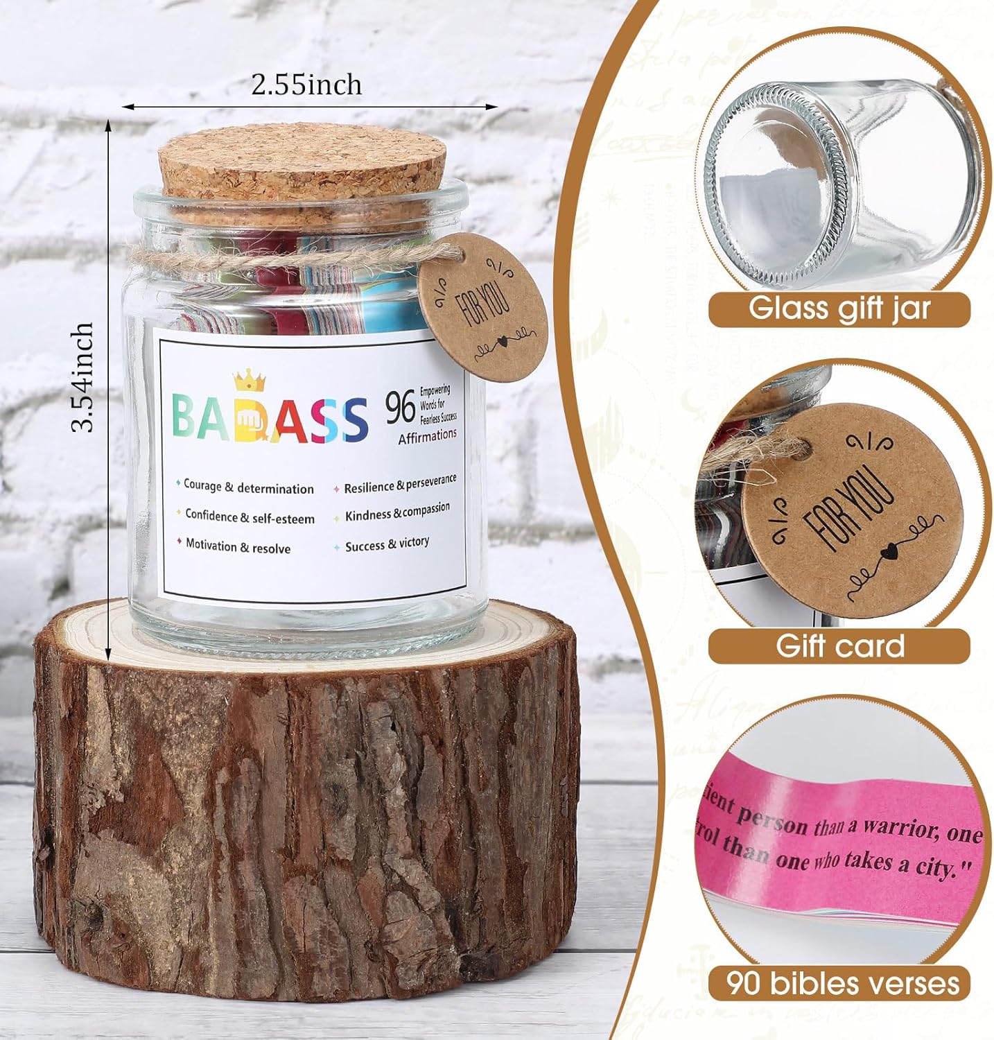 Lunmon 15 Pcs Bible Verse Jar, Read Me When Bible Verses Jar for Emotions and Feelings, Scripture Prayer Cards Hope Bible Accessories Christian Gifts for Mom Dad Friend Women Men (5 Diverse Themes)