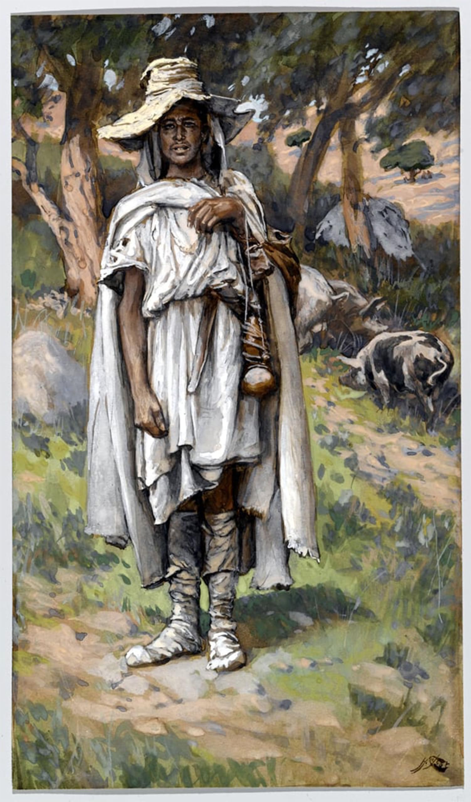 SERENDIPITP Vintage Picture Print on Canvas Wall Art Poster the Prodigal Son Asking for Alms by Jacques Artwork Print Poster for Wall Decor 60x90cm
