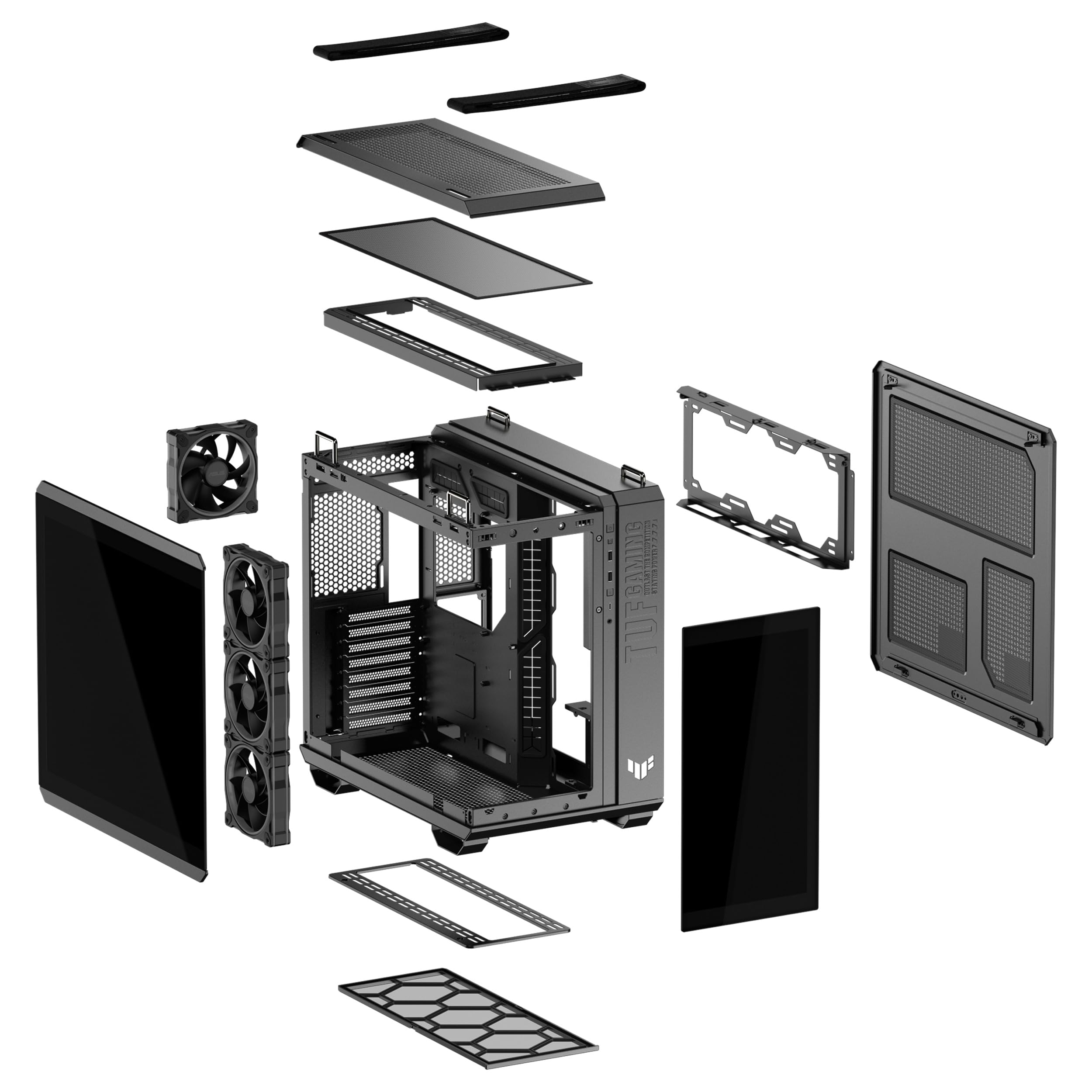 ASUS TUF Gaming GT502 Horizon Caja ATX Torre Mediana Doble Cámara USB 20 Gbps Tipo-C Negro