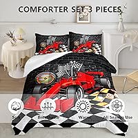 Vista 142 de Axolotl Kid Comforter Set Twin Size,Racing Car Bedding Set for Boys Girls Teen Kids Children Racing Gifts,Race Cars Quilt Bed Set with 1 Comforter 2