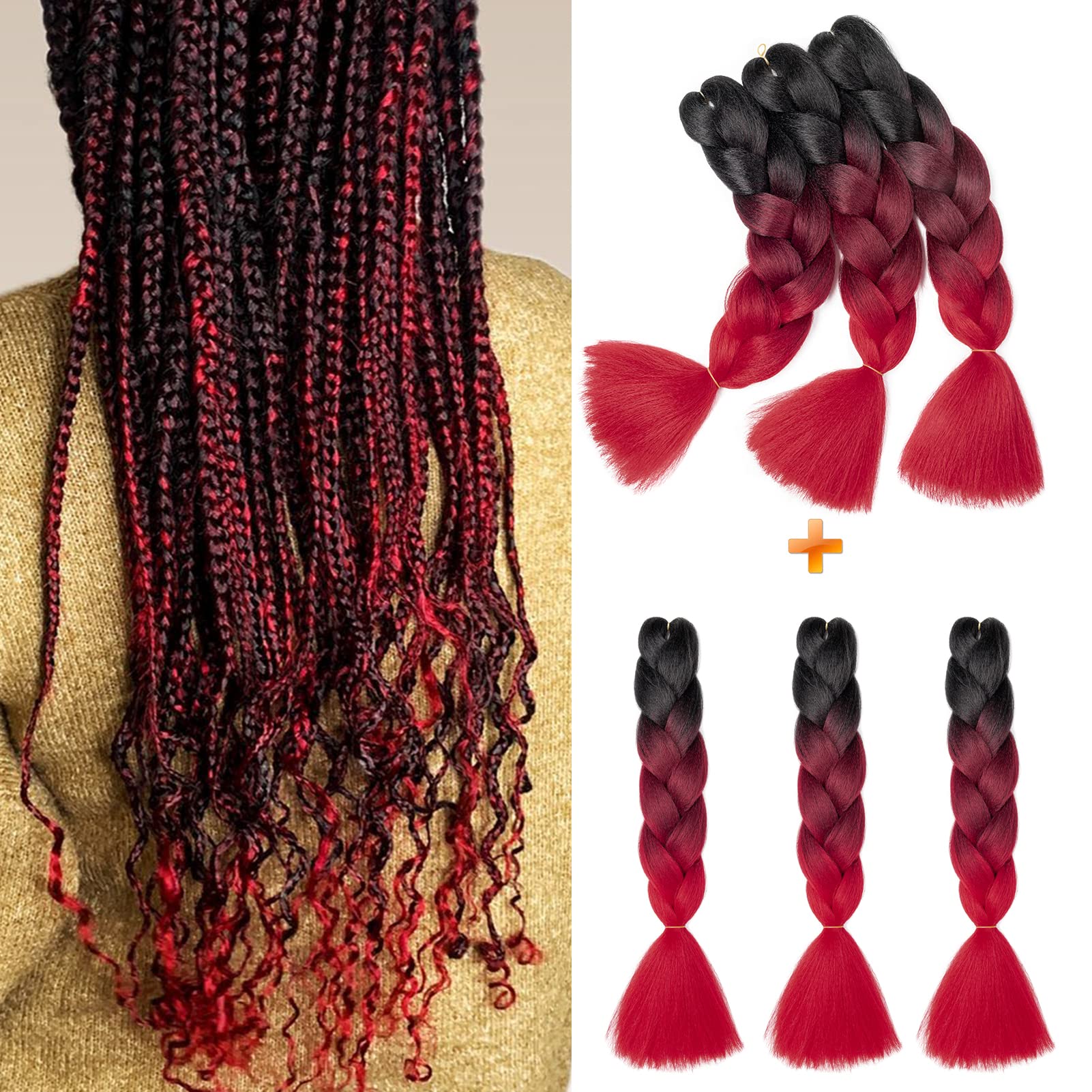 60cm Extensiones de Pelo Trenzas Africanas Castaño Oscuro Extensiones para Trenzas Africanas 1 pcs 100g Kanekalon Pelo para Trenzas Africanas Sintetico Extensiones de Trenzado Cabello Braiding — view 141
