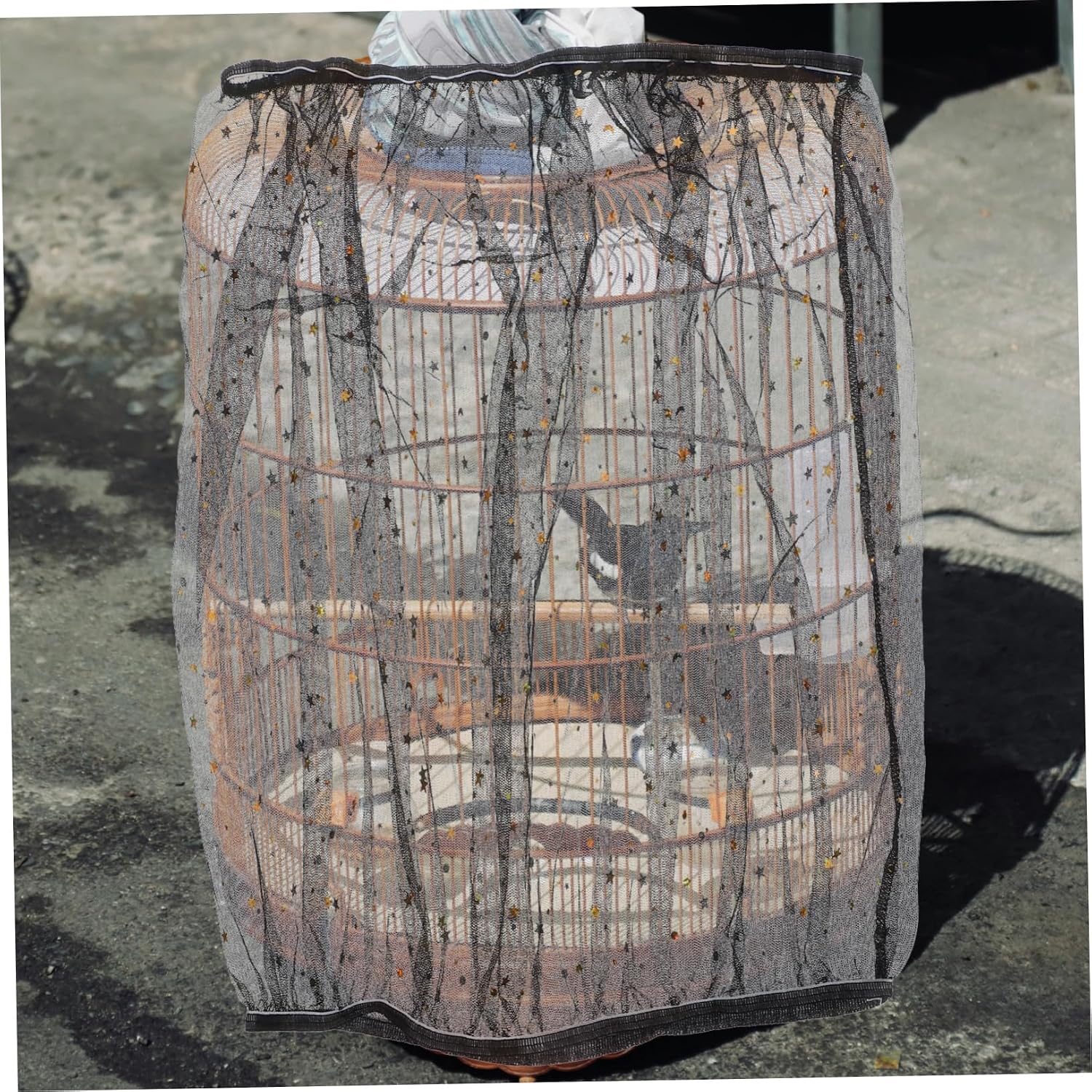 Airy Birdcage Netting Cover Breathable Tulle Parrot Cage Protector Skirt Circumference Height for Indoor Use Prevents Mess and Debris