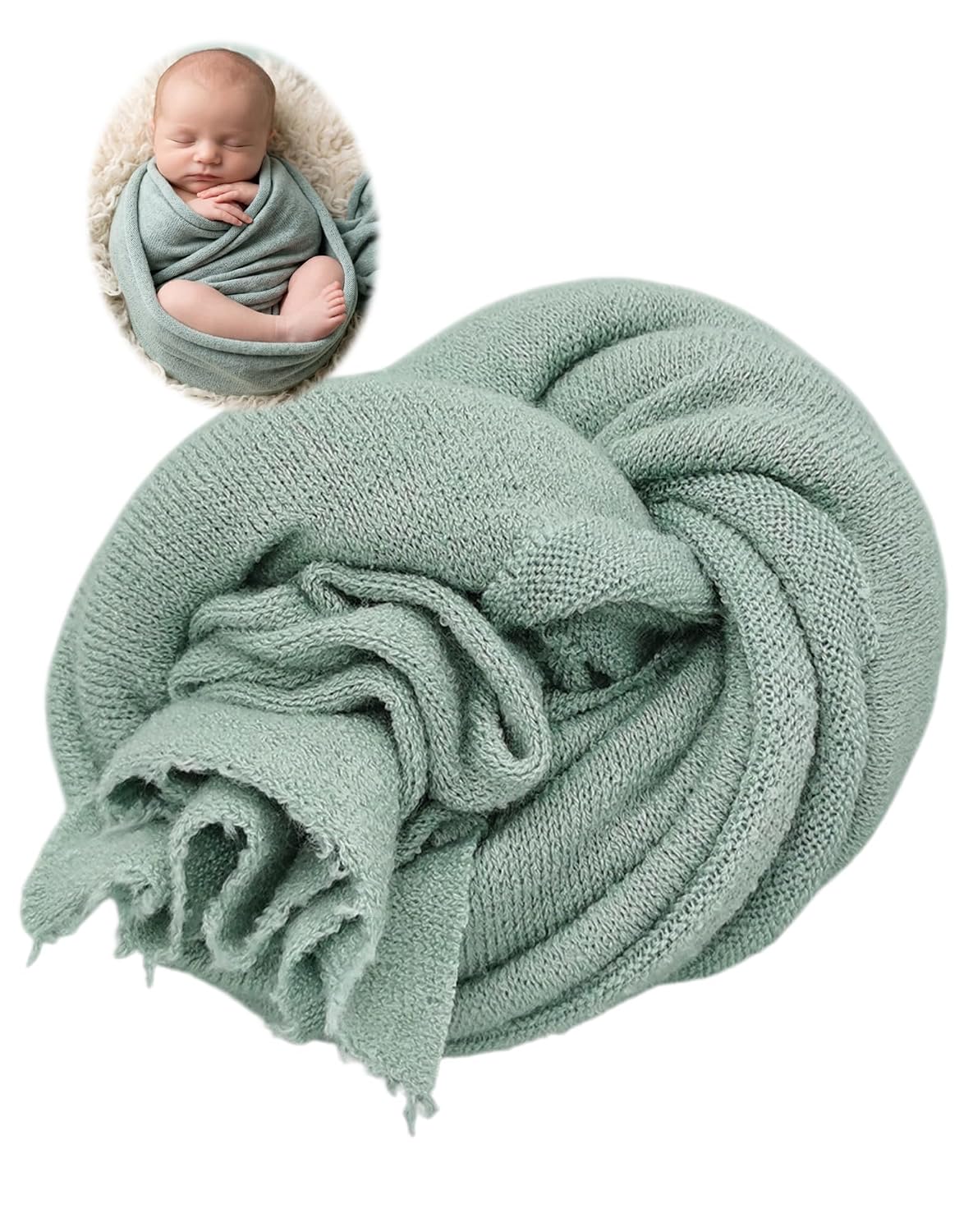 Zeroest Newborn Photography Wrap Baby Photo Prop Blanket (White, Small)