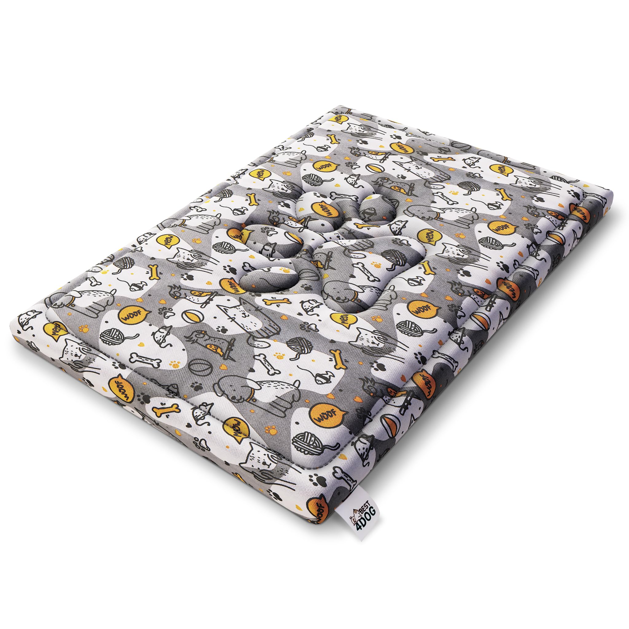 FDM Luna Hundebett Mittelgroe Hunde 100x70 cm Wasserdicht rutschfest  Hundekissen Polyurethanschaum mit Memory-Effekt Abnehmbarer Bezug Waschbar  Grau/Gelb : Amazon.de: Haustier