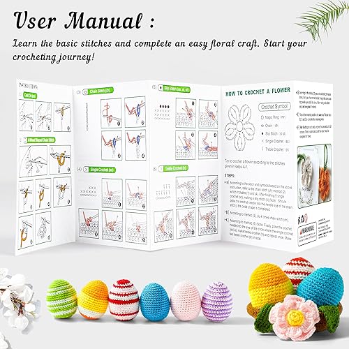 Miniatura 5 de Kit de ganchillo de 103 piezas con juego de hilo de ganchillo, paquete premium que incluye 2180 yardas de hilo acrílico, agujas, accesorios, bolsa,