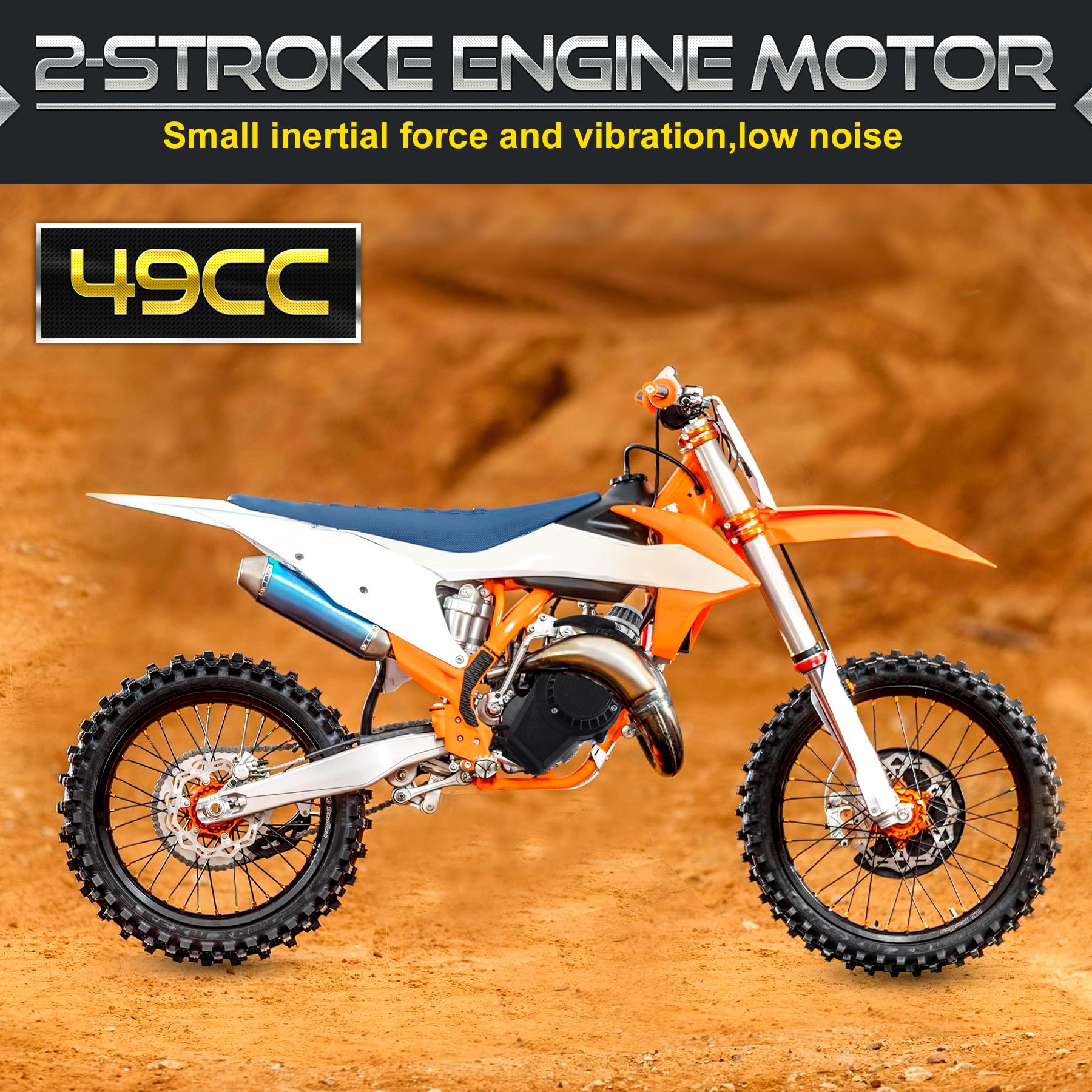 49cc Motore a 2 tempi Motore per moto Pocket bike Mini Bike Quad Cross Bike