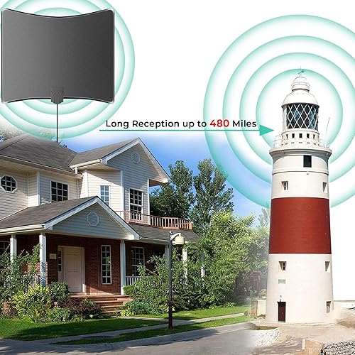 Miniatura 2 de Antena de TV Antena de TV Interior para TV Soporte 4K 1080p Antena TV Digital HD Antena digital interior para Smart TV y todos los televisores