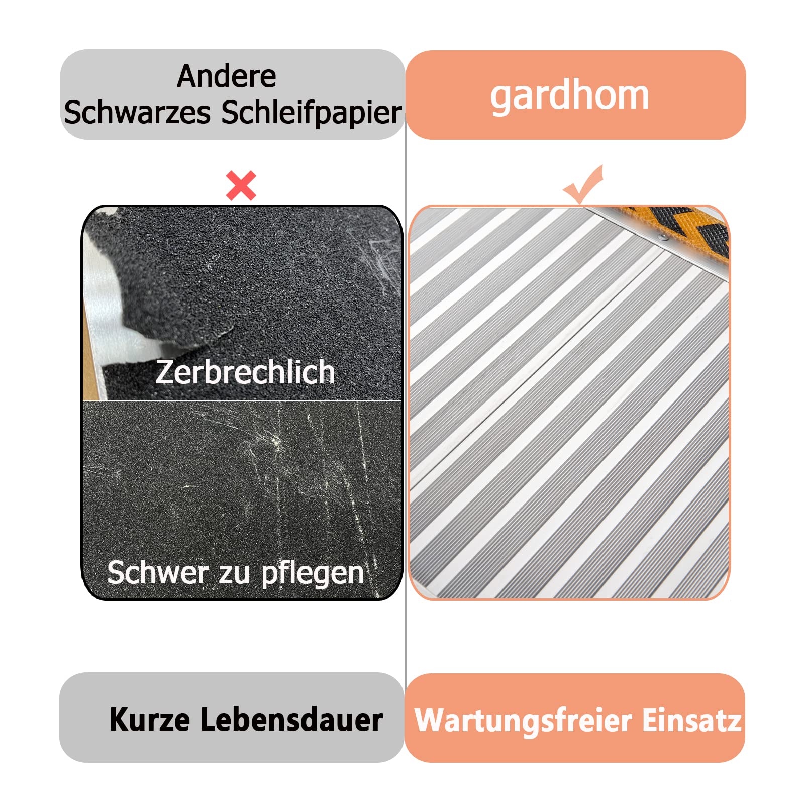 Rollstuhlrampe Klappbar, gardhom Rollstuhlrampe für Treppen 122cm，362kg LadekapazitäT Anti-Rutsch，Extrabreit 72cm Schwellenrampe füR Heimtreppen Treppen TüRen