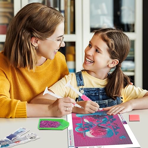 Miniatura 6 de RICUVED Kits de pintura de diamantes para adultos, kits de arte de diamantes de flores, taladro redondo completo, mariposa, animal, diamante, arte