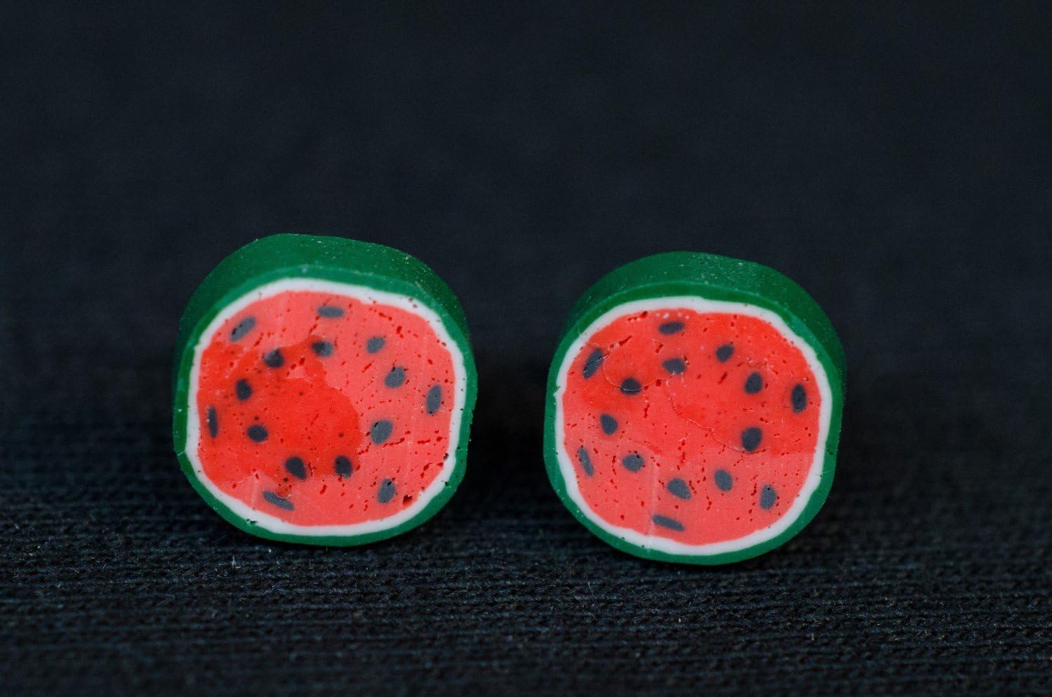 Melon Earrings Ear Studs Earstuds Miniblings Watermelon Fruit Cross Section