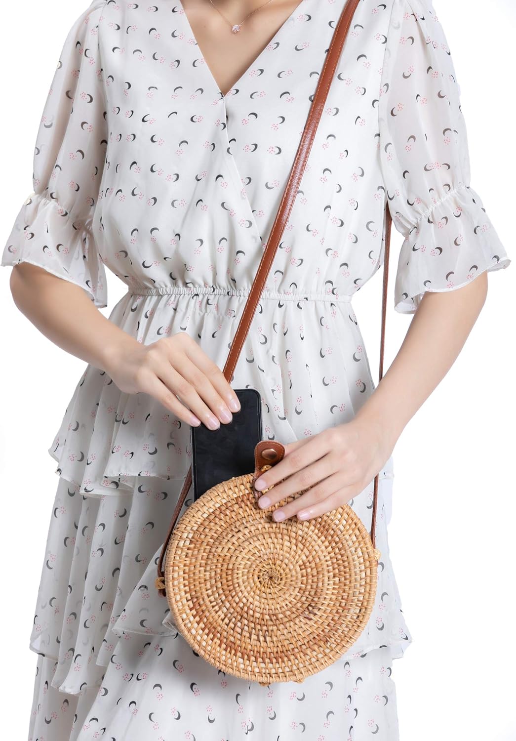 Rattan Summer Straw Beach Bag - Woven Wicker Basket Vacation Purse - Gifts for Women - Image 2