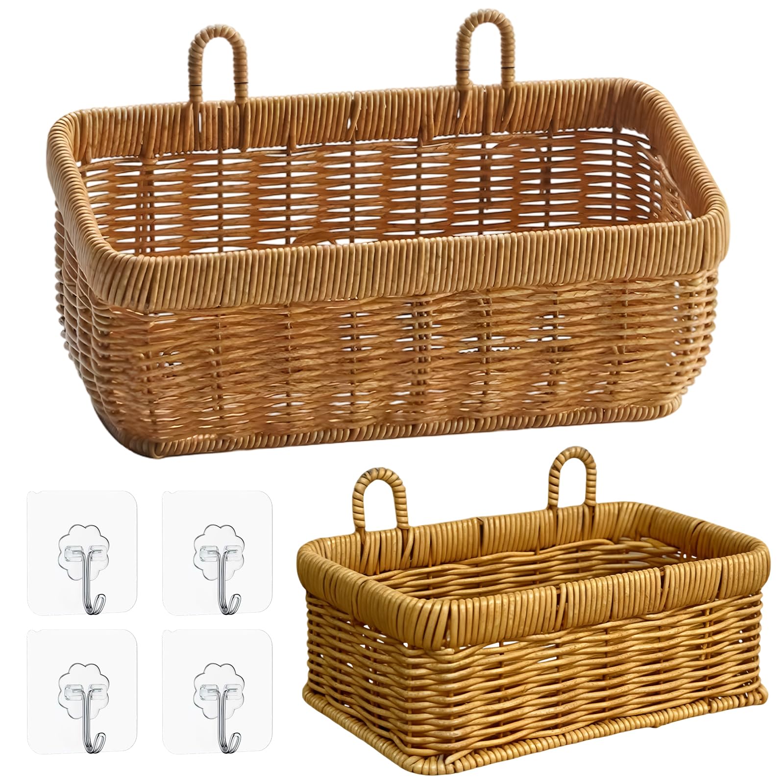 Organizador de pared de ratán ideal para decorar salones y oficinas