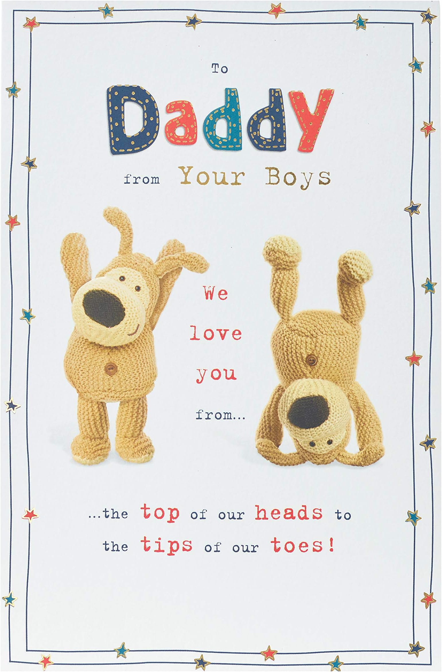 Boofle Weihnachtskarte Für Papa – Niedliches Design Mit Goldfolie, 14,9x22,9 Cm, Inkl. Umschlag