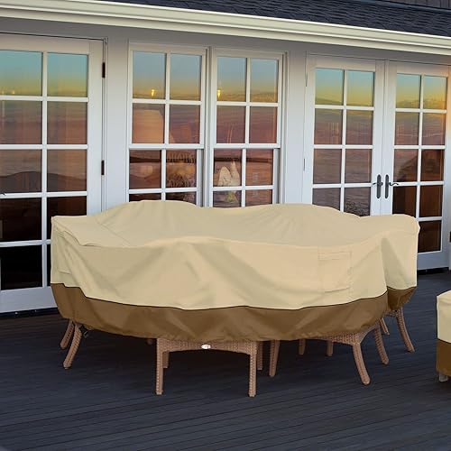 Miniatura 7 de Funda protectora para mesa y sillas de patio y galería Classic Accessories, rectangularovalada, XL, Pebble
