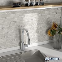Vista 3 de Azulejo de Salpicaduras para Cocina Despegar y Pegar de Piedra con Acabado Mate, Adhesivos para Azulejos de Baño Panel de Pared 3D Lineal de Mosaico