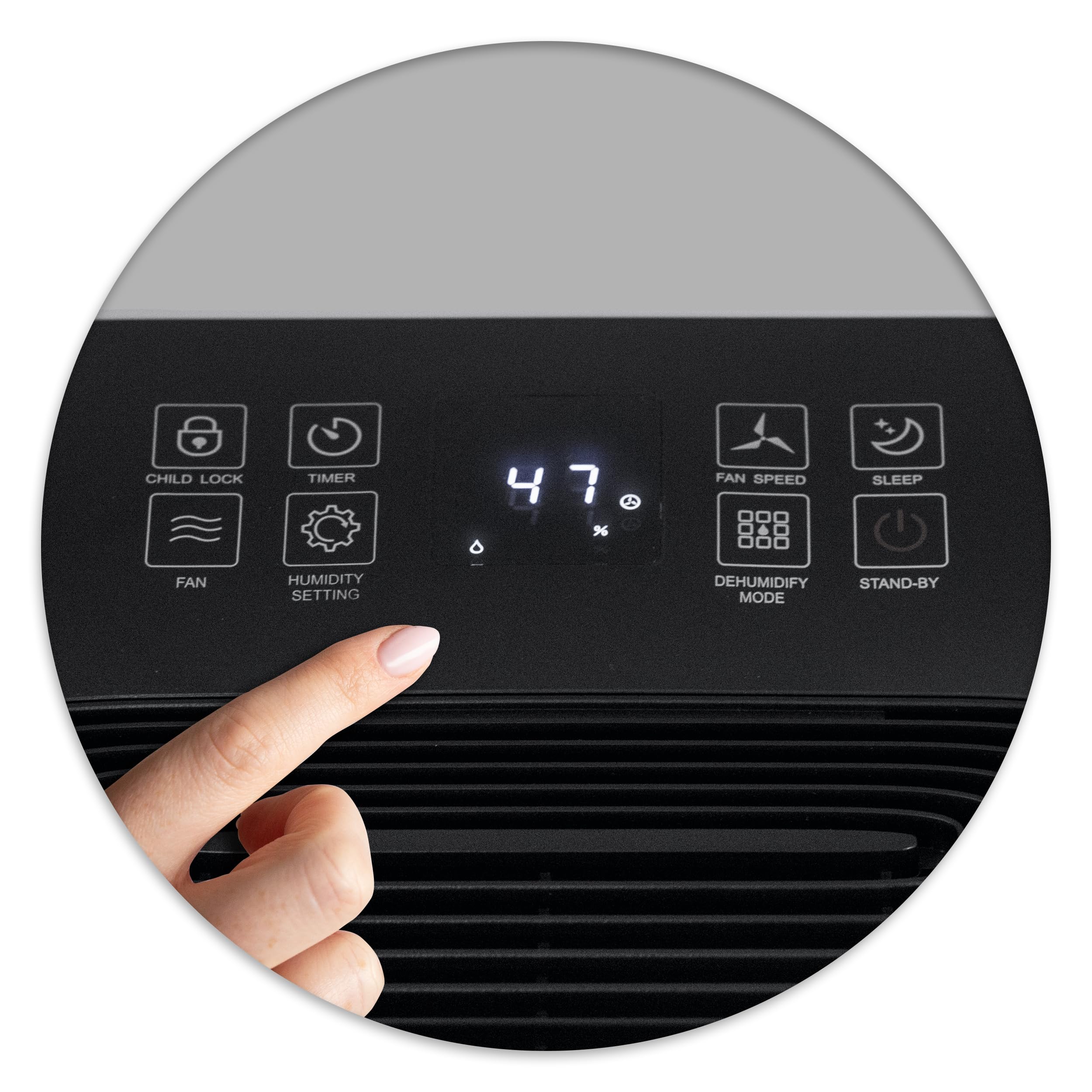 Berdsen BD-523 - Deshumidificador de aire con ventilador y ropa (absorbedor de humedad, con filtro, para habitaciones grandes de hasta 60 m³, para sala de estar y bodega, 20 l al día