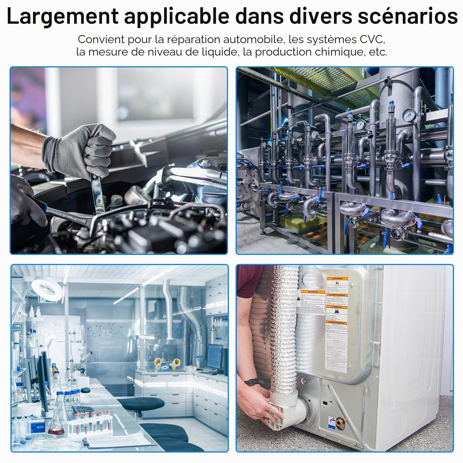 Manomètre Différentiel Numérique ±206.8KPa, Kethvoz Testeur de Pression de Gaz à Deux Ports Mesure de Pression Positive/Négative/Différentielle, avec Fonction d'alerte de Surpression, pour VMC System