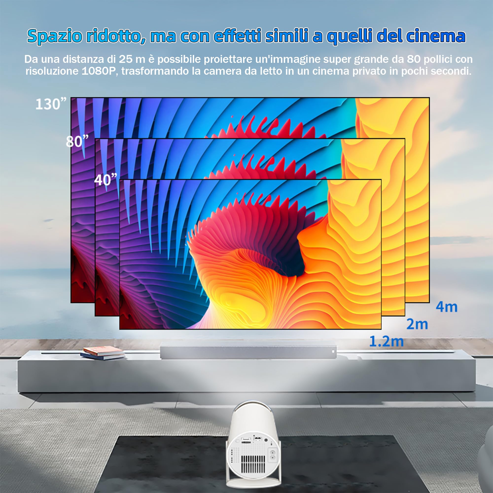 Mini projecteur Portable avec 2 manettes de Jeu, X30 Console de Jeux vidéo d'extérieur 130 Pouces avec Jeux Classiques 20000+, projecteur de cinéma à écran 4K avec WiFi, Bluetooth et Manette de Jeu