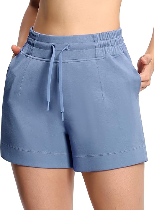 THE GYM PEOPLE Women's Drawstring Sweat Shorts High Waisted Summer Workout Lounge Shorts with Pockets