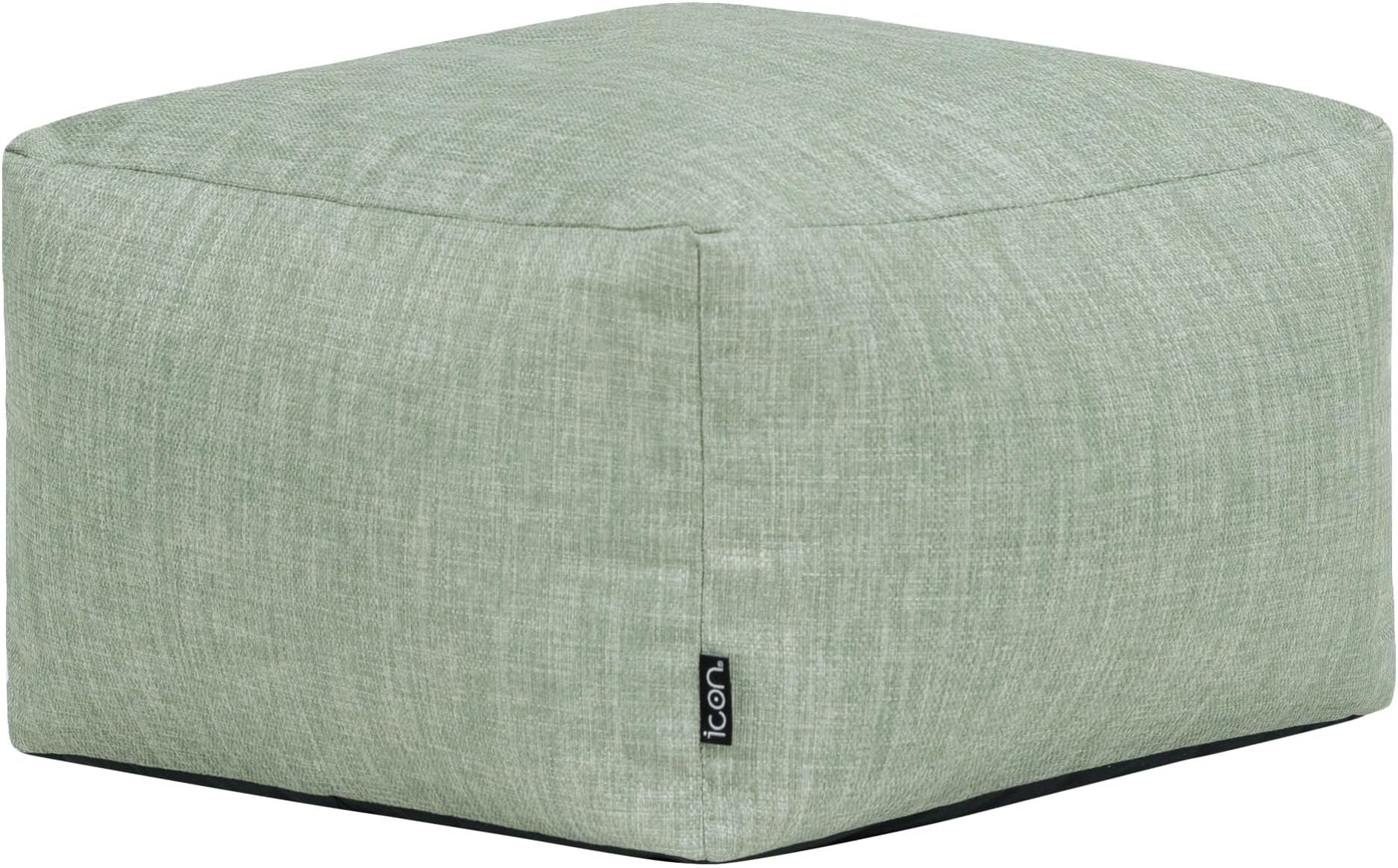 icon Amara Bean Bag Footstool, Green, Pouffe Footstool for Indoor and Outdoor Use with Filling Included, Beanbag, Floor Chair, Garden, Living Room Furniture, Bedroom Furniture