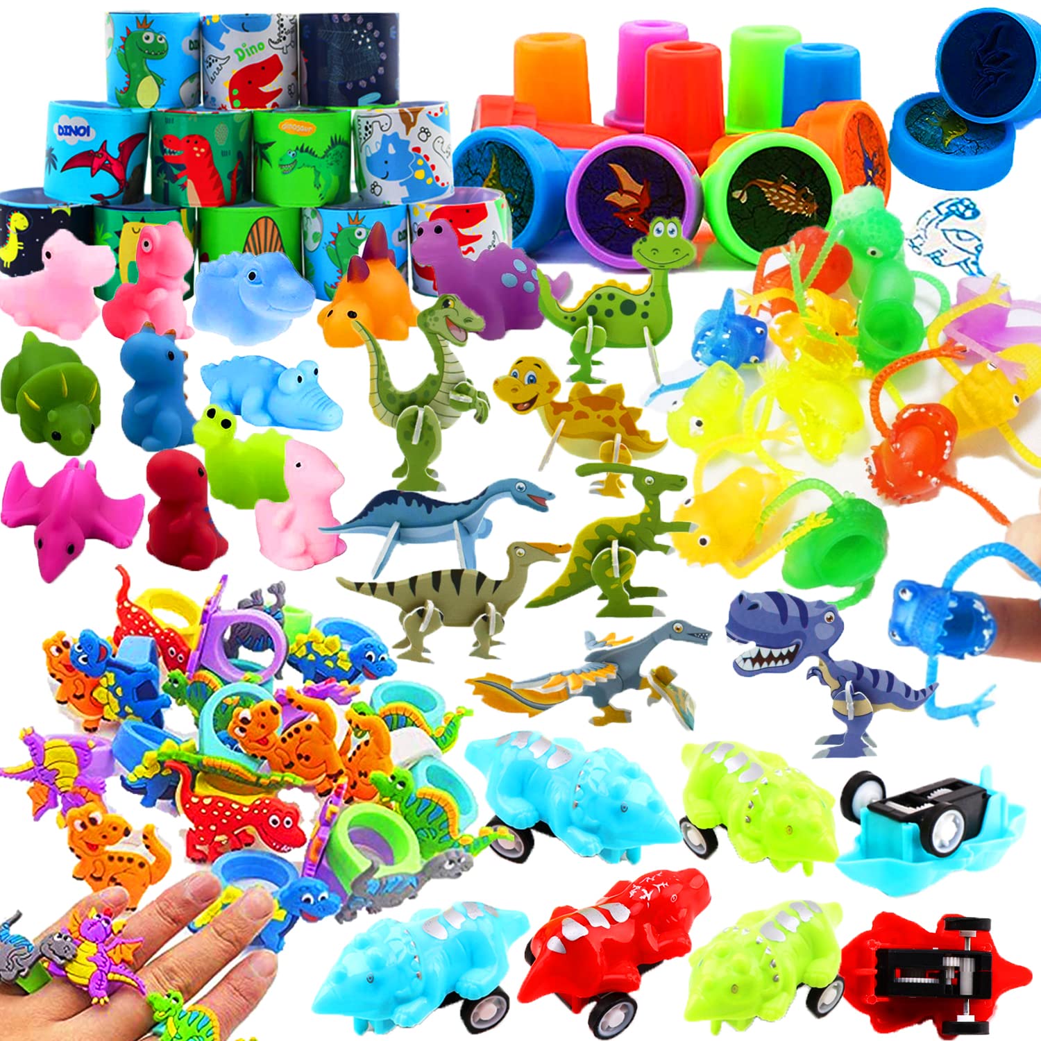 54 Pcs Dinosaur Party Favor For Kids,Dinosaur Birthday Party Supplies Toys Gifts,Carnival Prizes,Pinata Goodie Bag Fillers,Classroom Rewards,Treasure Box,Easter Eggs Stuffers For Boy Girl
