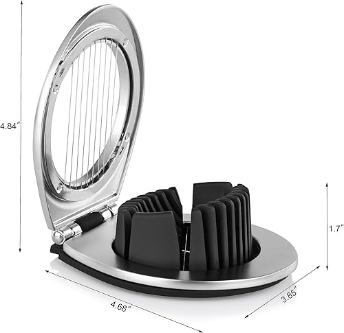 Miniatura 10 de New Star Foodservice 36459 Cortadora de huevos de aluminio de grado comercial cortadora de hongos con alambre de acero inoxidable lavado a mano