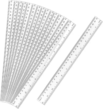 ZUFECY 15 Packs Flexible Ruler Transparent Ruler, Clear See Through Measuring Tool, Inches and Metric Scale Study Tool