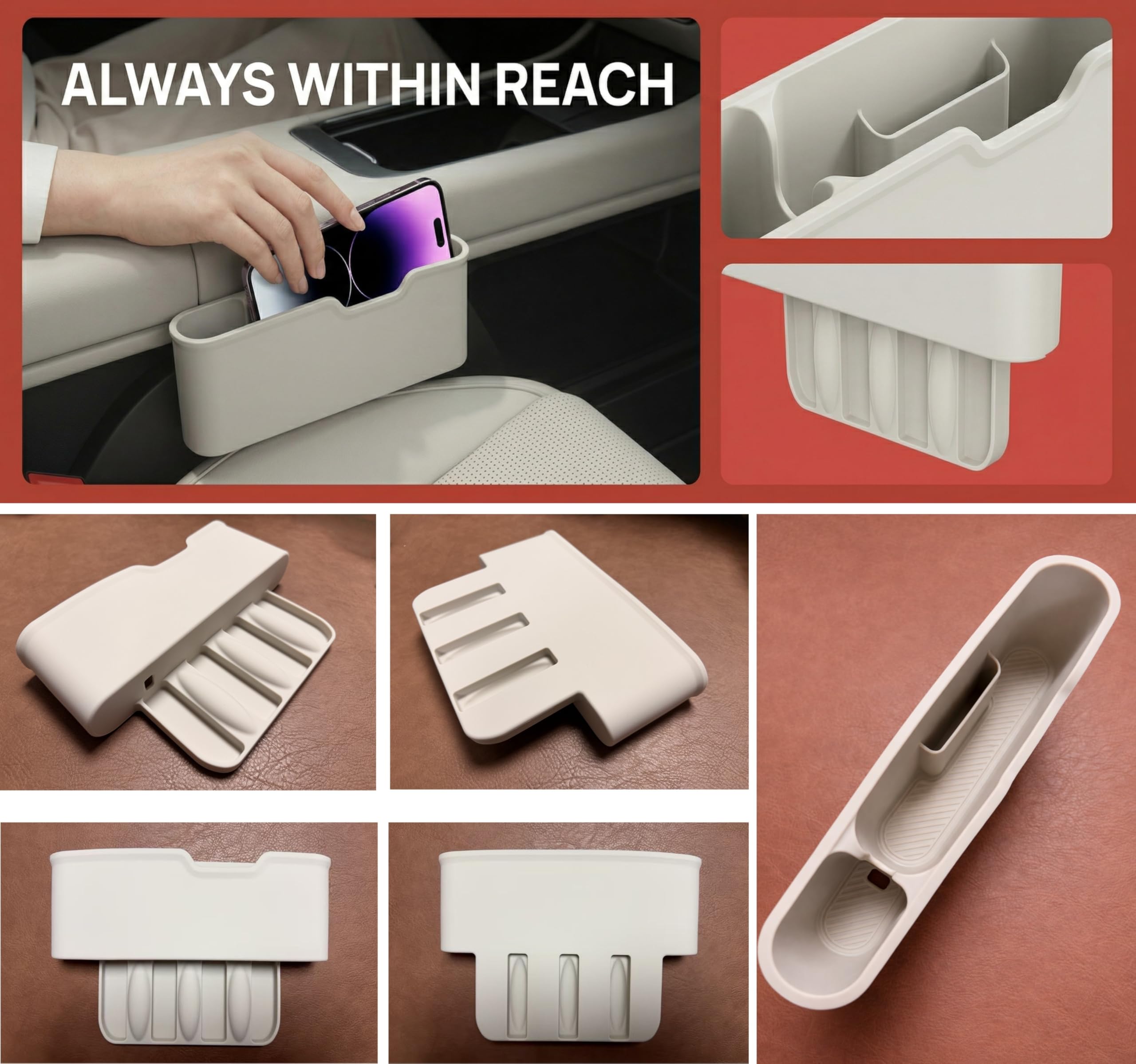 Organizer per fessura del sedile auto in silicone, riempitivo per sedile auto per sedile e console centrale, vano portaoggetti per cellulare, carte, chiavi e piccoli oggetti (Nero, lato