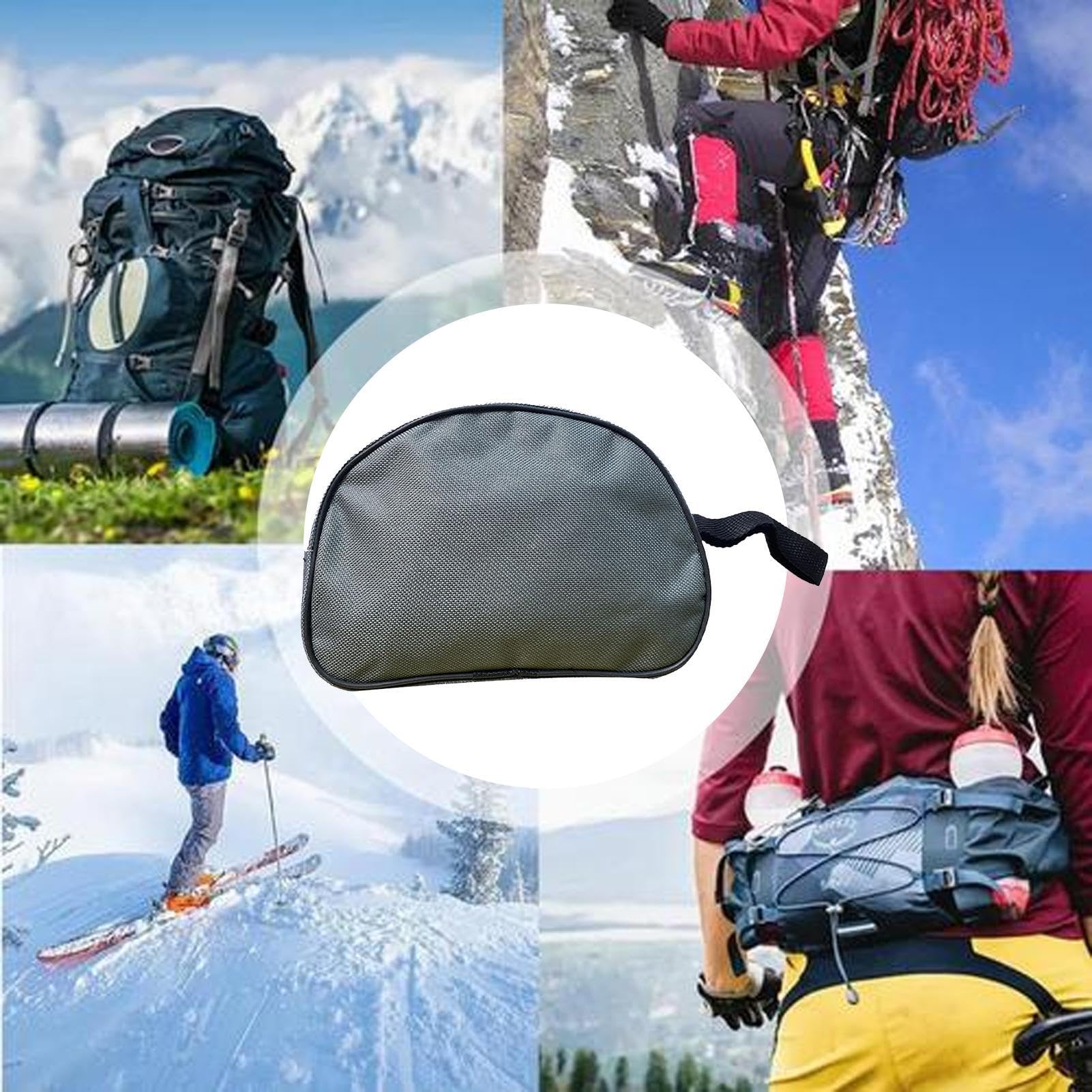 Soportes para crampones, bolsa para guardar crampones, funda crampones con cremallera ropa de exterior - Caja para ropa, bolsa organizador de viaje para casa, escuela, baño