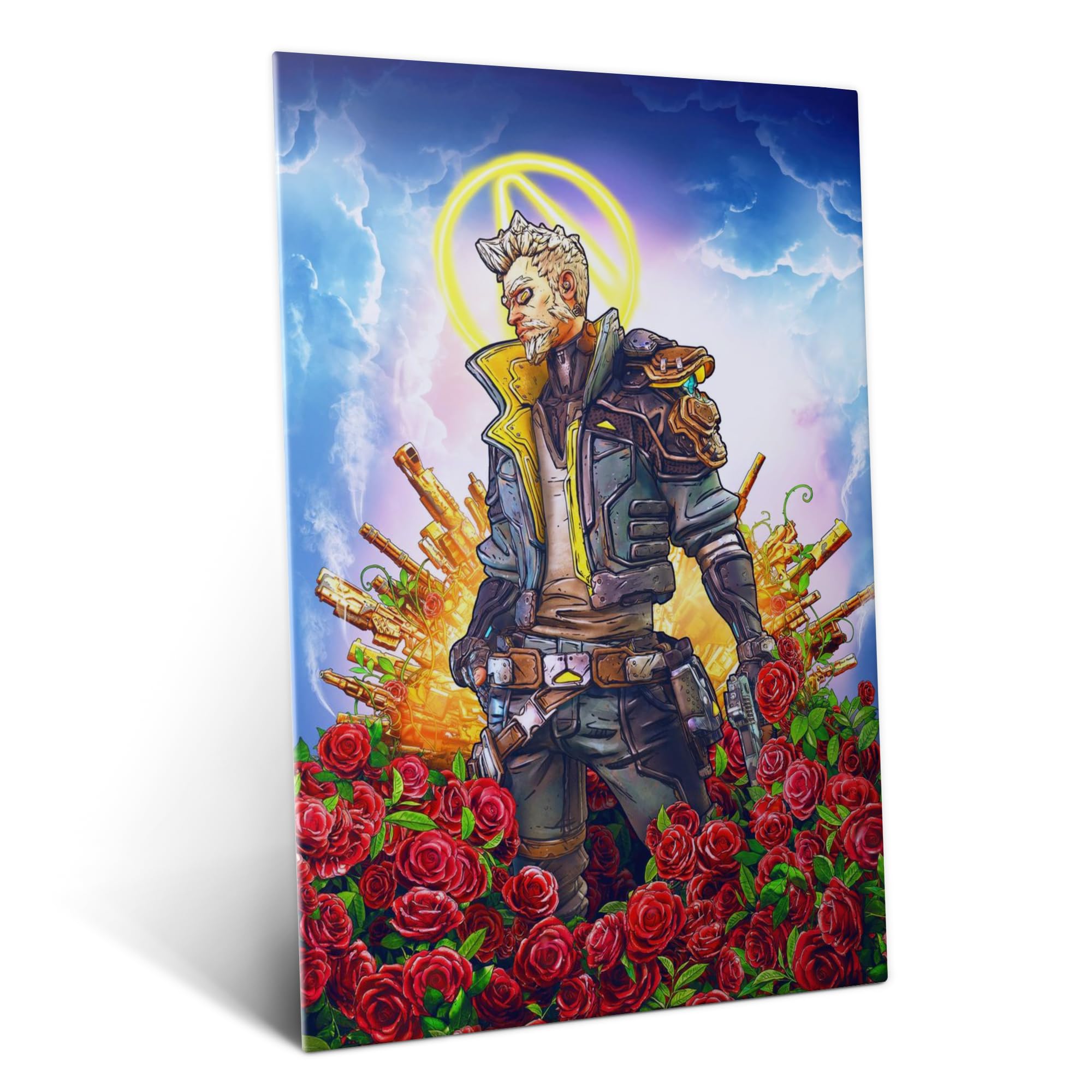 Displate Metall poster Borderlands Zane Roses Größe L | Bilder Wanddeko Wohnzimmer & Schlafzimmer Wandbilder, Geschenk. Wandkunst mit Magnet-Befestigung, ohne Bohren.