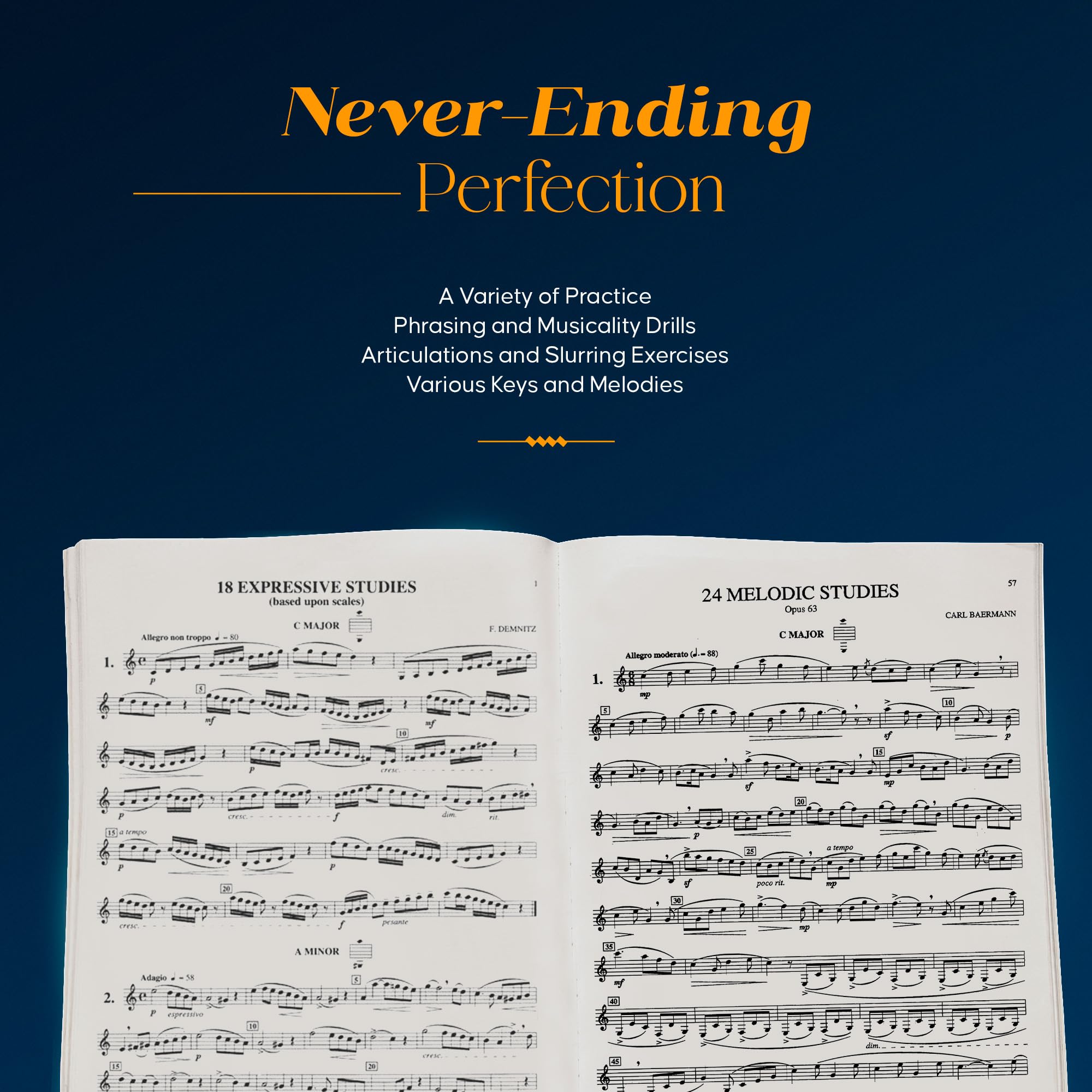 Melodious and Progressive Studies, Book 1. Solo pour Clarinette.