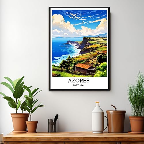 Miniatura 2 de Póster de viaje de Azores Impresión de viaje Azores Impresión de la isla de las Azores Viajes Azores Arte de pared Azores Pintura Azores Portugal