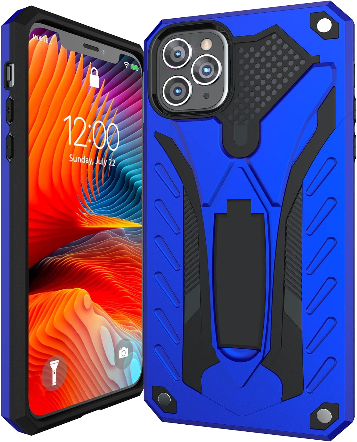 Kitoo Designed for iPhone 11 Pro Max Case with Kickstand, Military Grade 12ft. Drop Tested - Blue