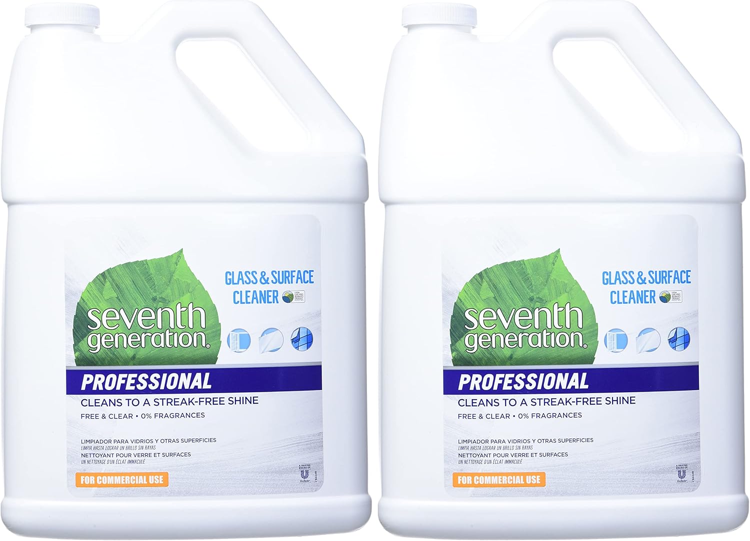 Single Seventh Generation Professional Glass and Surface Cleaner Refill, Free and Clear, Unscented, 128 Fluid Ounce - 1 Each