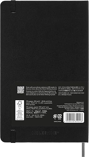 Miniatura 2 de Moleskine Hard Cover Smart Notebook, Ruled/Lined, Large (5 x 8.25) Black