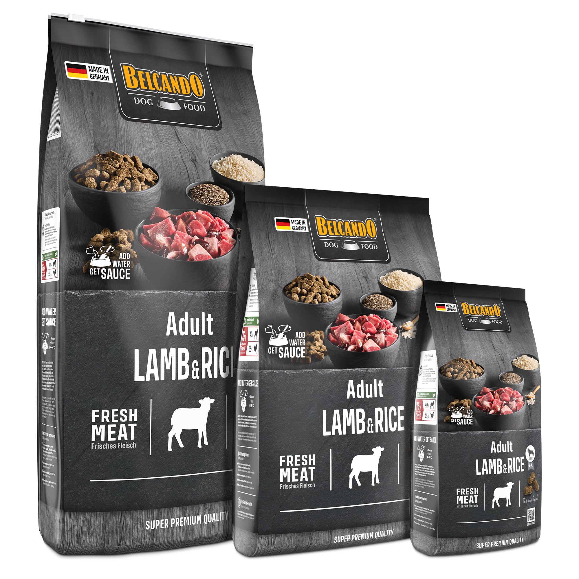 BELCANDO Adult Lamb & Rice [12,5 kg] Hundefutter | Trockenfutter mit Lamm für empfindliche Hunde | Alleinfuttermittel für ausgewachsene Hunde ab 1 Jahr