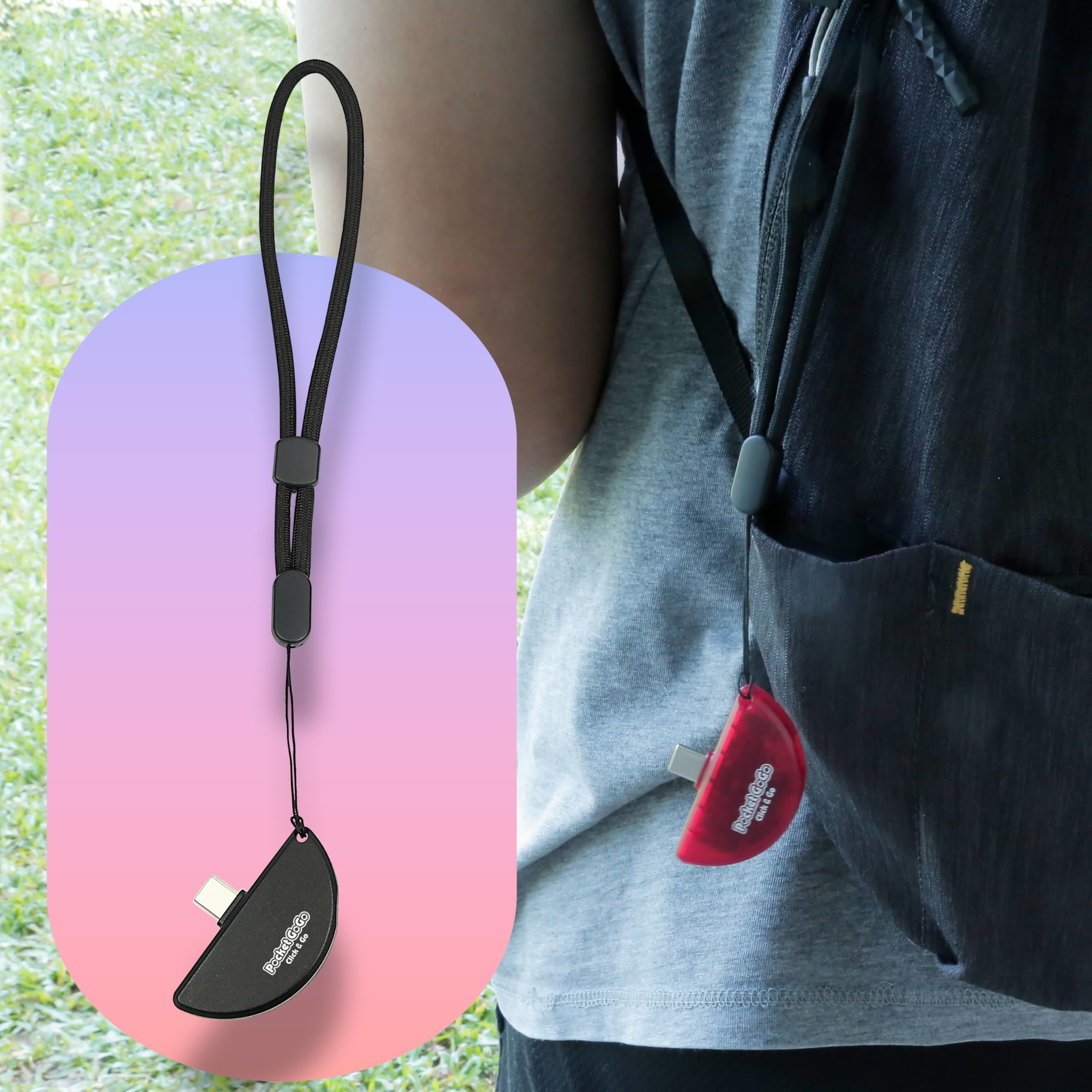 Pocket GoGo – Ultimate Auto-Catcher | czarny/czerwony | USB-C Plug and Play, bez ładowania, łapie kieszonkowego potwora i spinów (czarny)