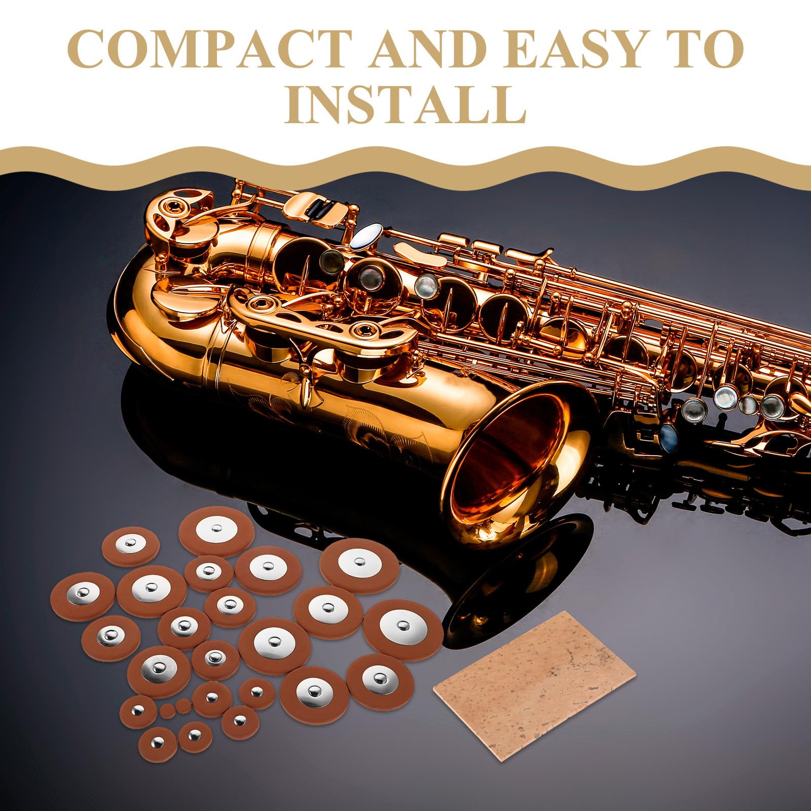 GALPADA Tenorsaxophon Reparaturset mit Korkfeder Schrauben und Polstern für Musikunterricht Auftritte und Zuhause